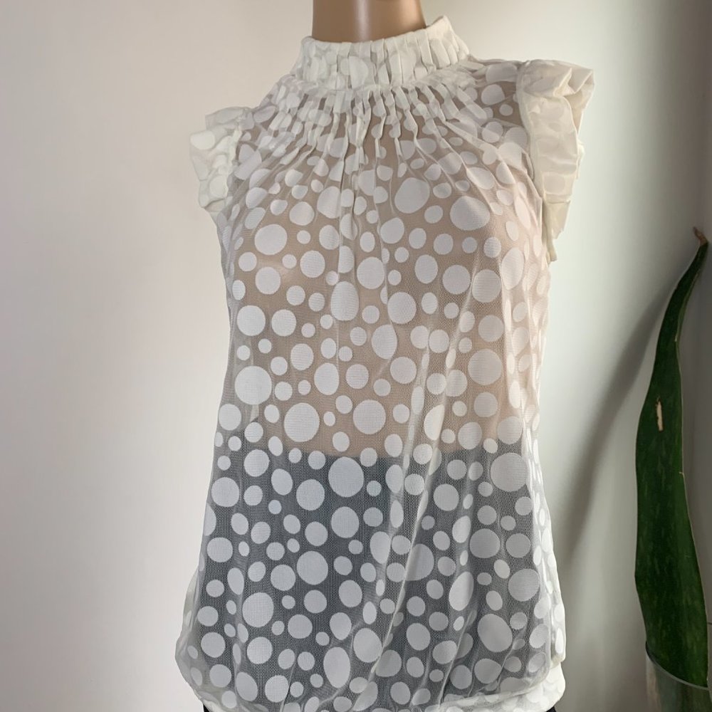 The Limited off white Polka Dot Shirt size medium